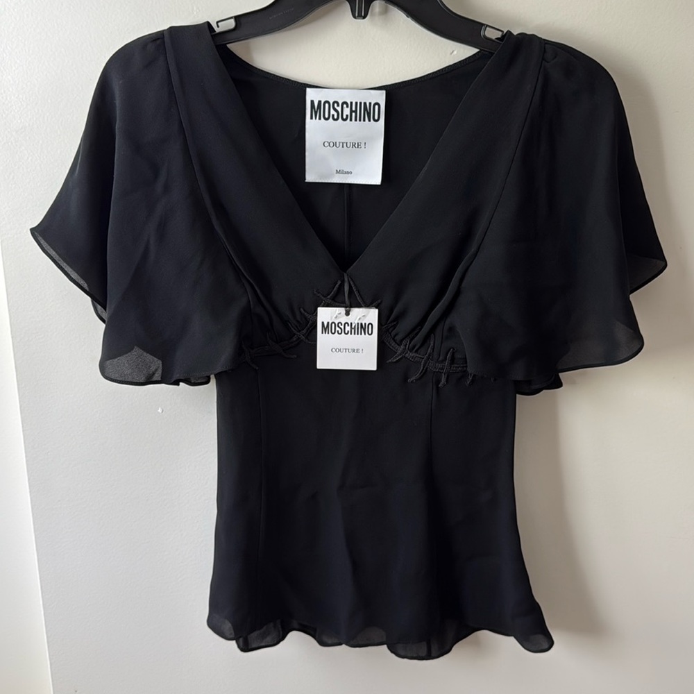 MOSCHINO chiffon black top